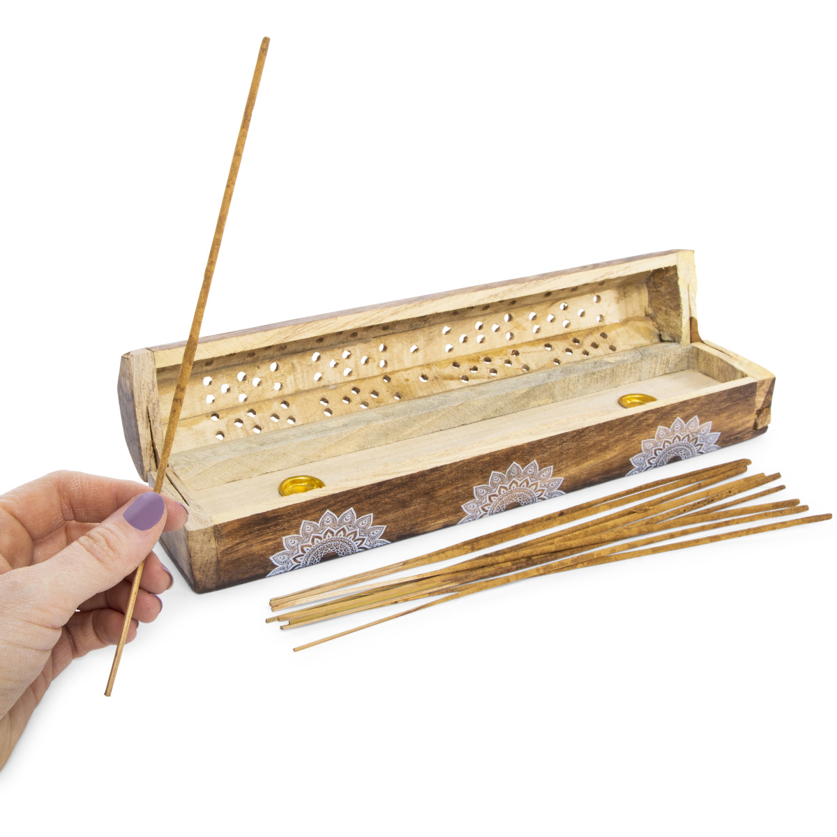 Wooden incense Box With 10 Sticks