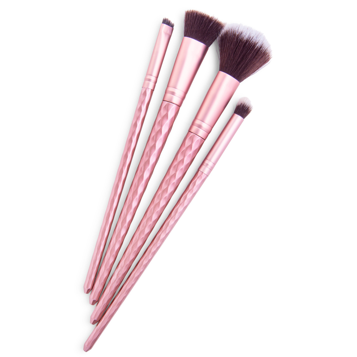 Metallic Pink Makeup Brush 4-Piece Set