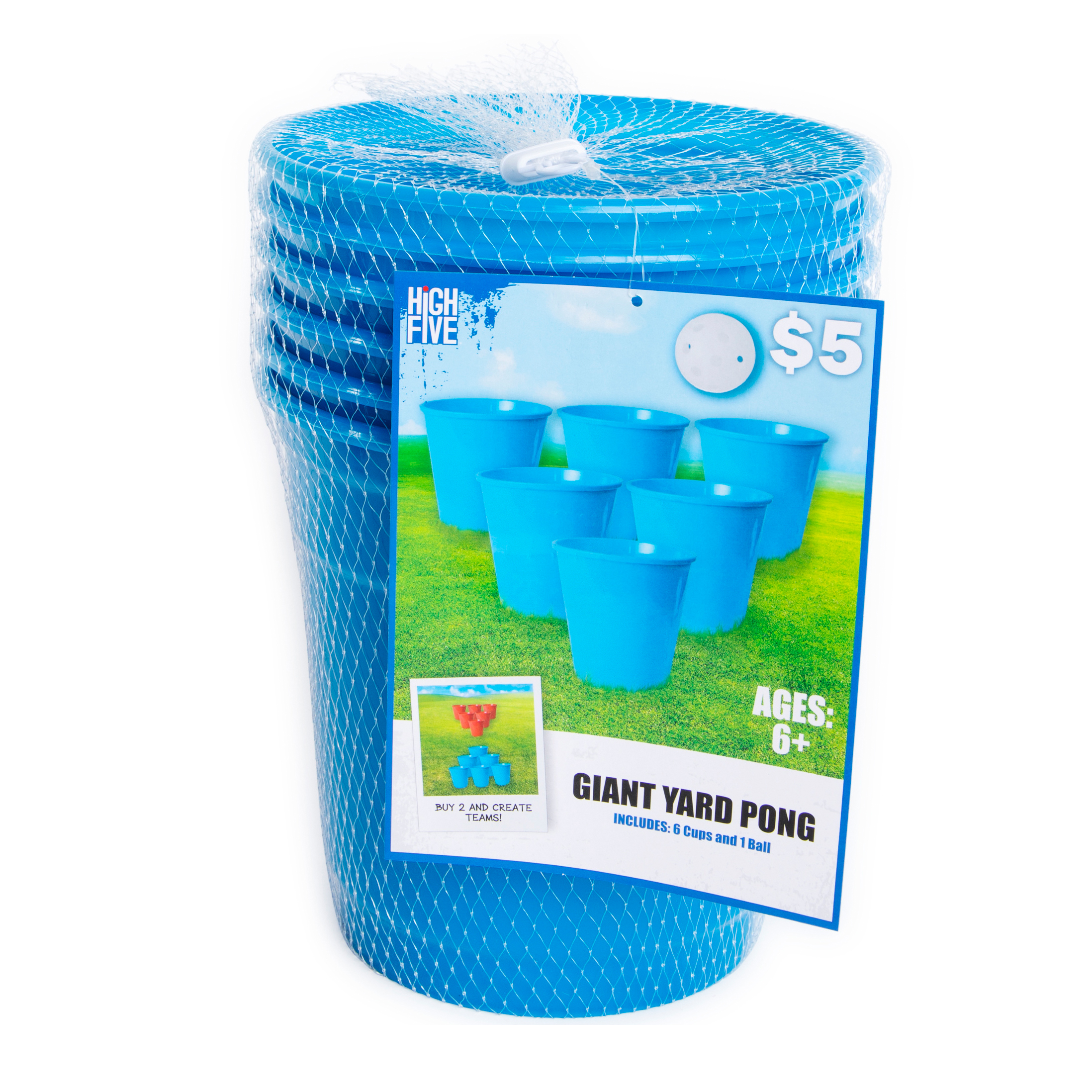 Giant Yard Pong Game 6-Cup Set & Ball