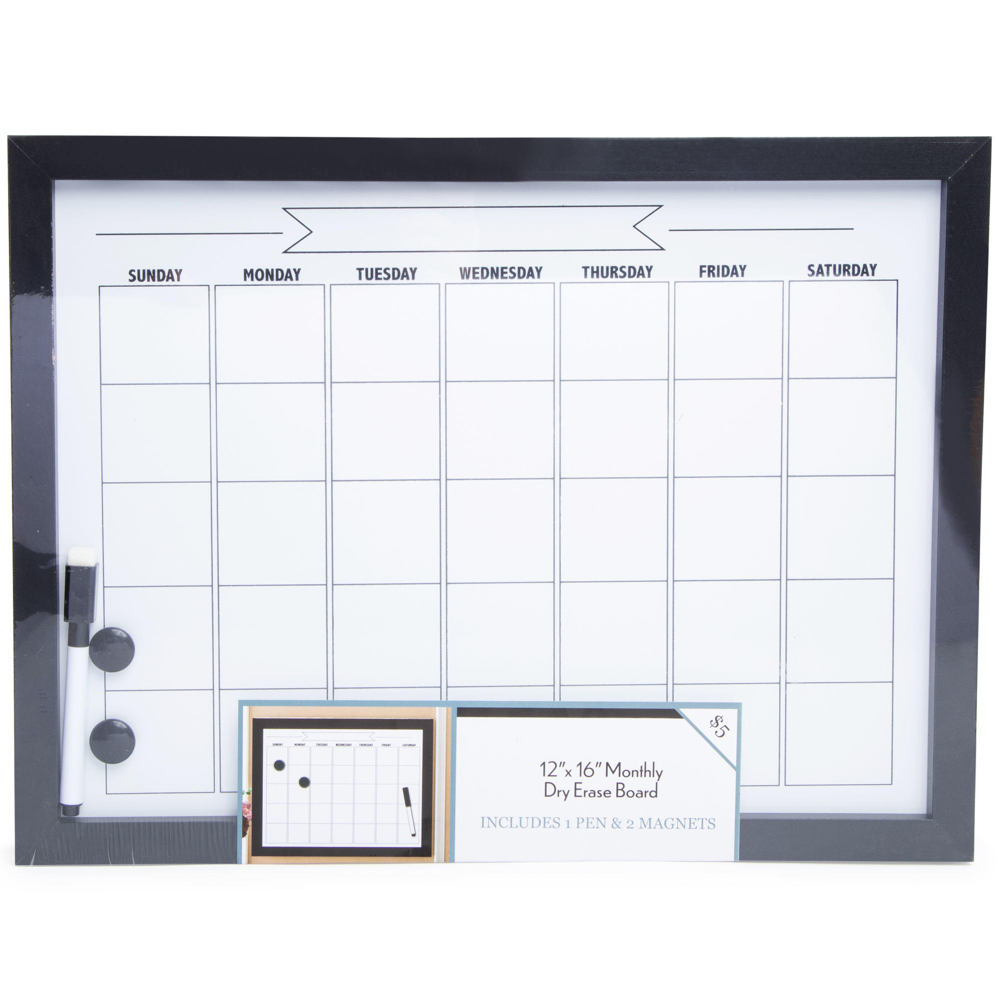 Dry Erase Monthly Calendar 12in x 16in