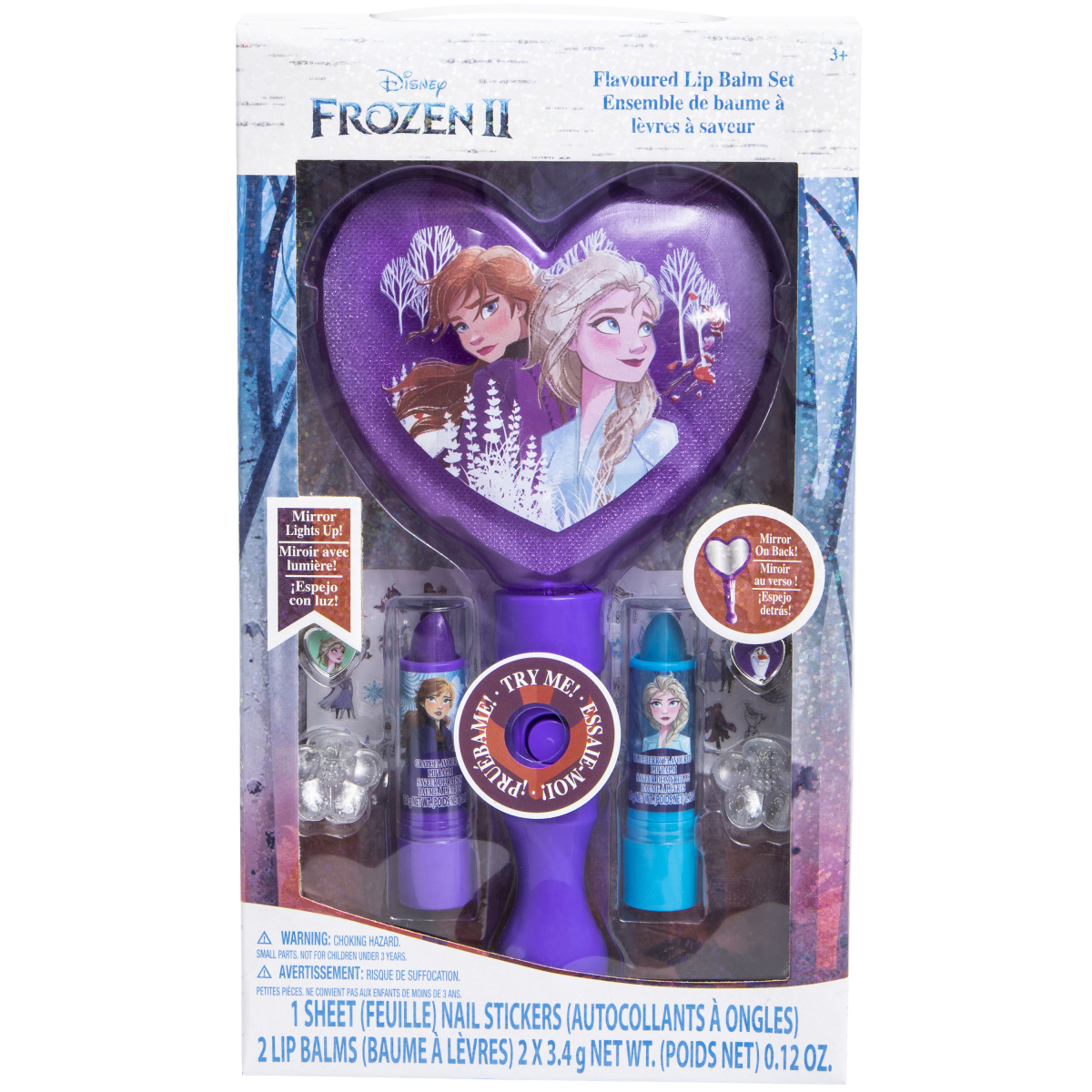 Disney Frozen 2 Flavored Lip Balm Set With Light-Up Mirror