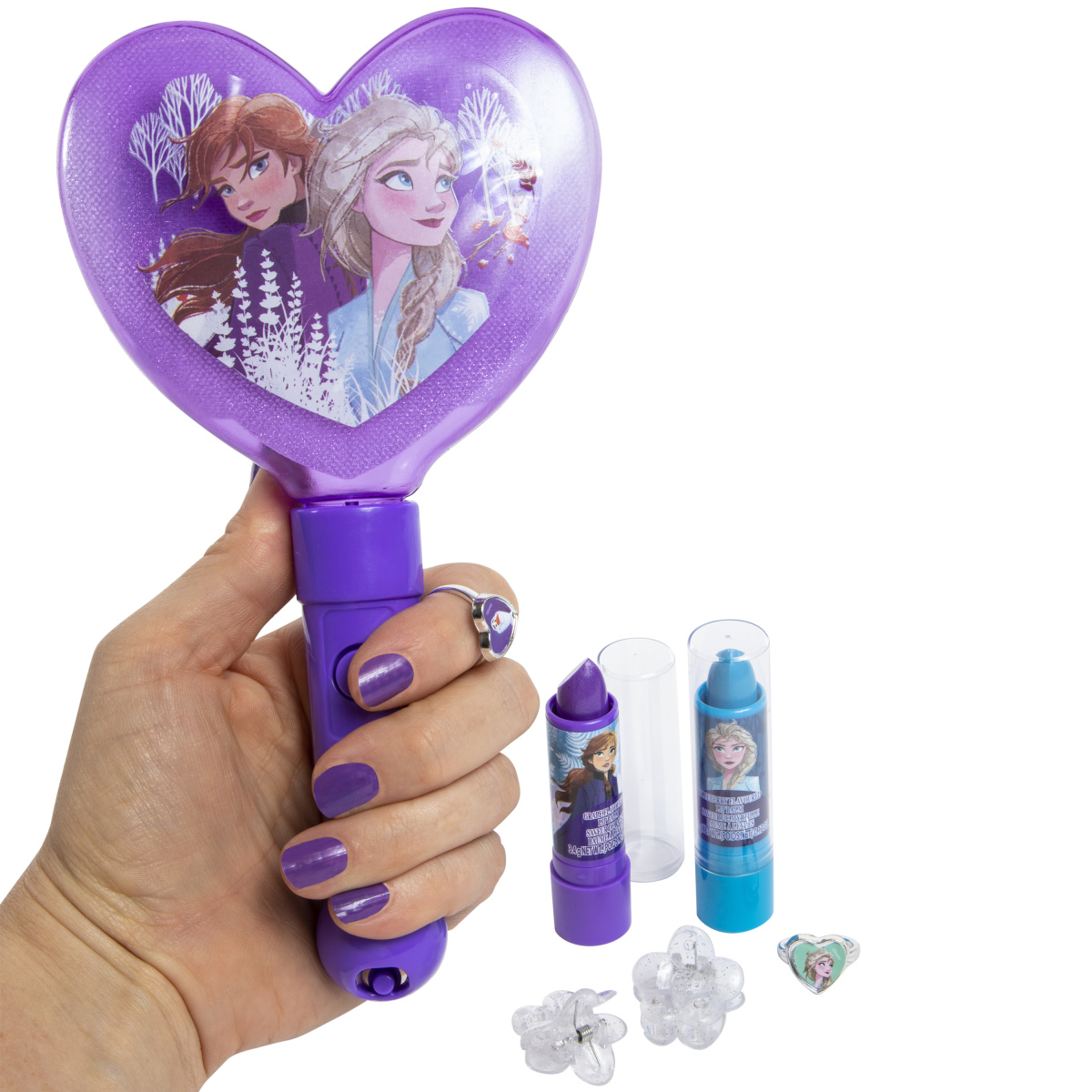 Disney Frozen 2 Flavored Lip Balm Set With Light-Up Mirror