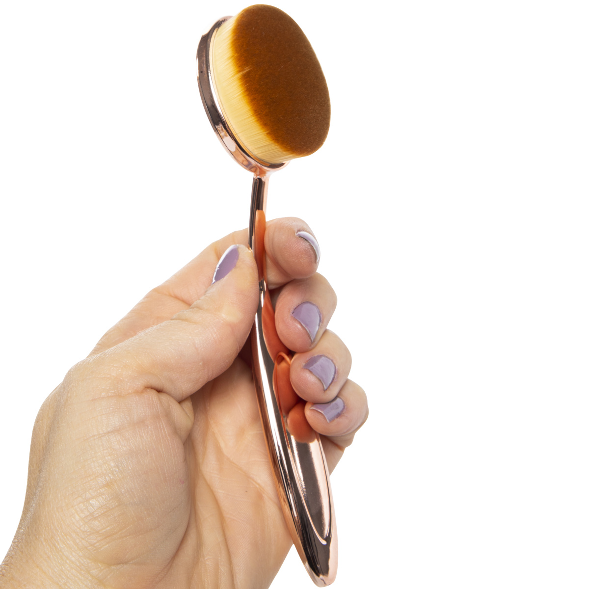 Large Oval Blending Makeup Brush - Rose Gold