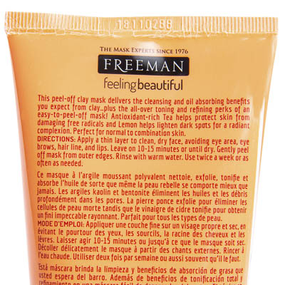 Freeman® Feeling Beautiful™ Clearing Sweet Tea + Lemon Peel-Off Clay Mask 6oz