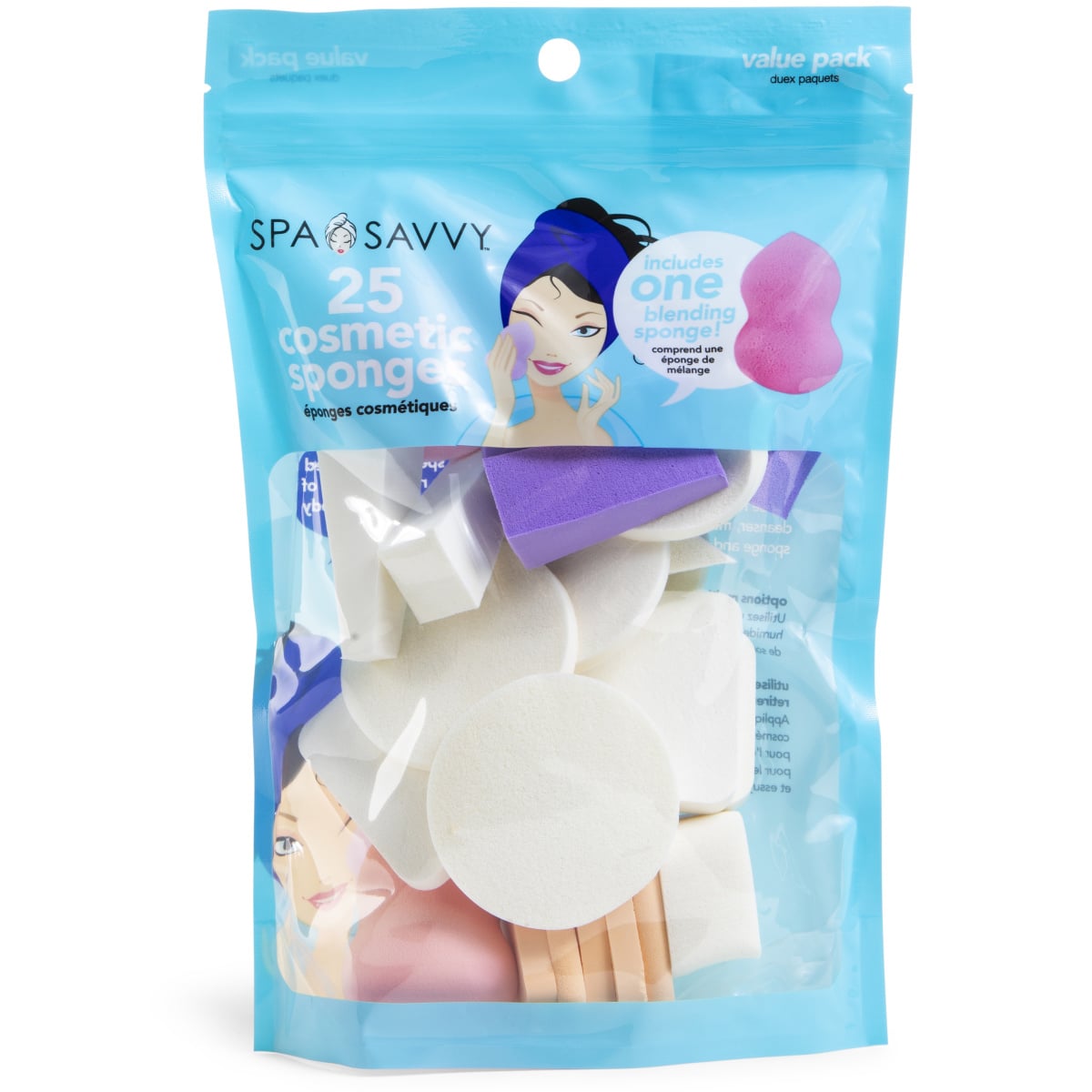 Spa Savvy™ 25-Piece Cosmetic Sponges + Blending Sponge Set