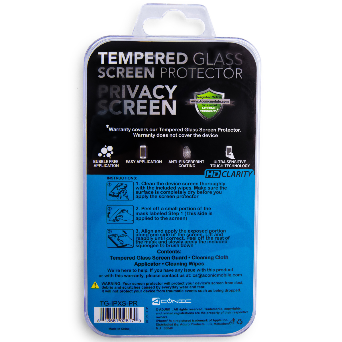 iPhone 11 Pro® / Xs® /X® Tempered Glass Privacy Screen