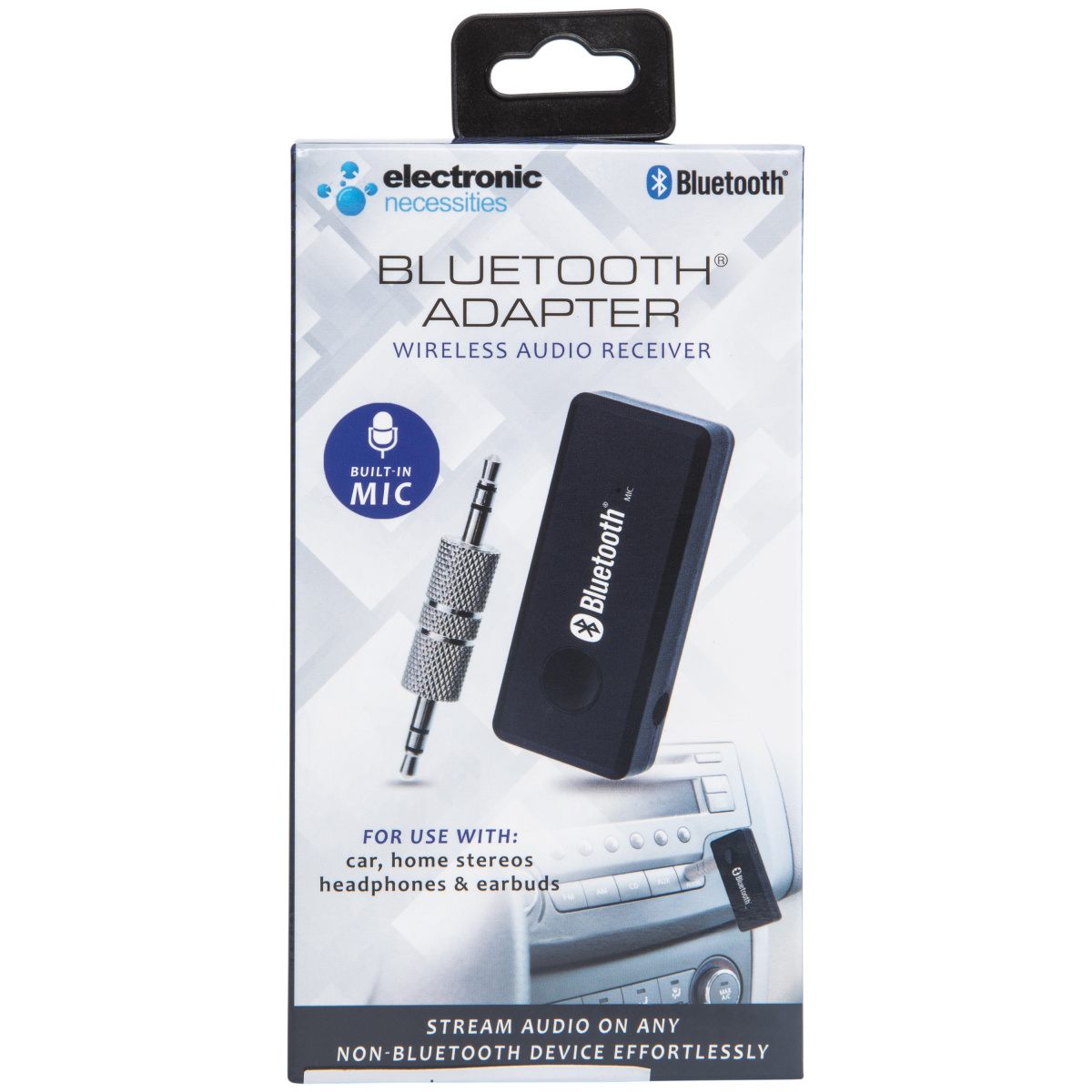 Bluetooth® Adapter Wireless Audio Receiver w/ Built-in Mic