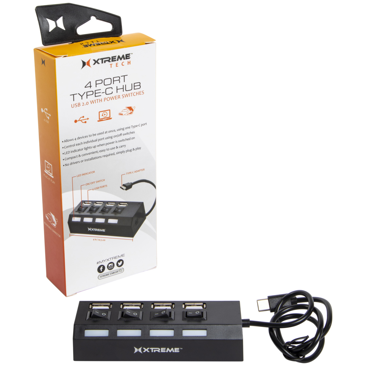4 Port USB-C Charging Hub