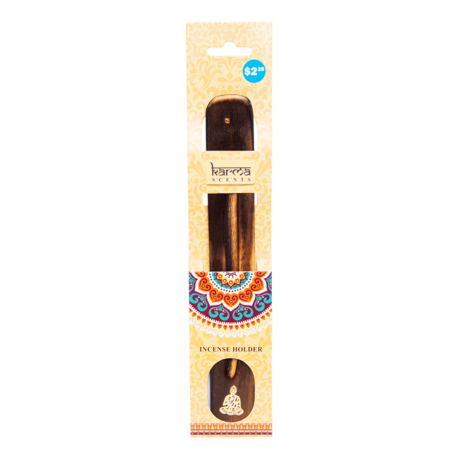 Wooden incense Holder With Gold Emblem