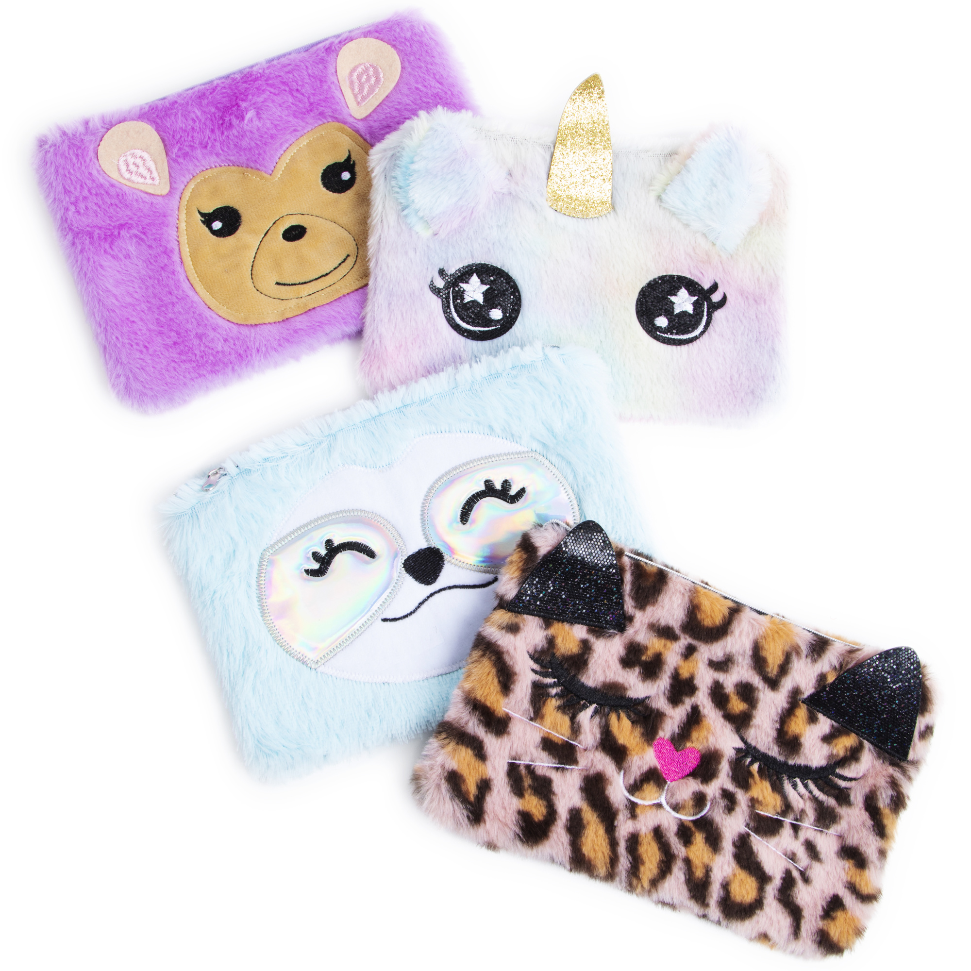 Plush Critter Pencil Pouch 6in x 9in