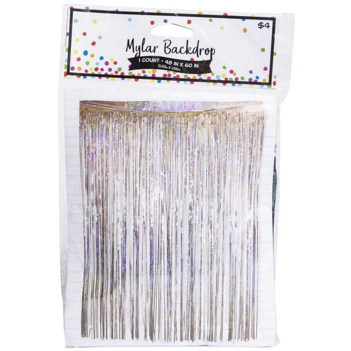 Mylar Silver Shimmer Party Backdrop 48in x 60in