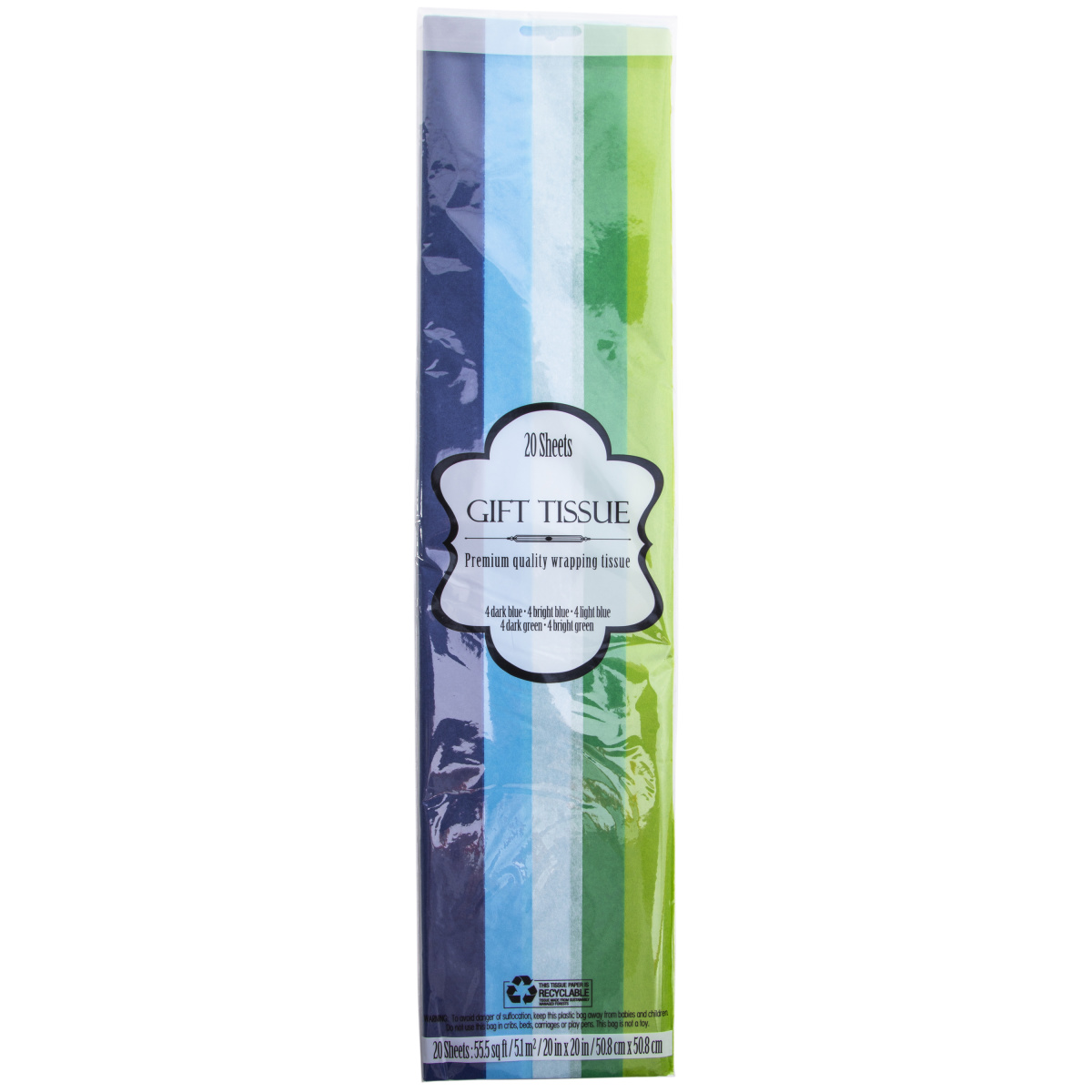 Blue & Green Gift Tissue 20 Sheets