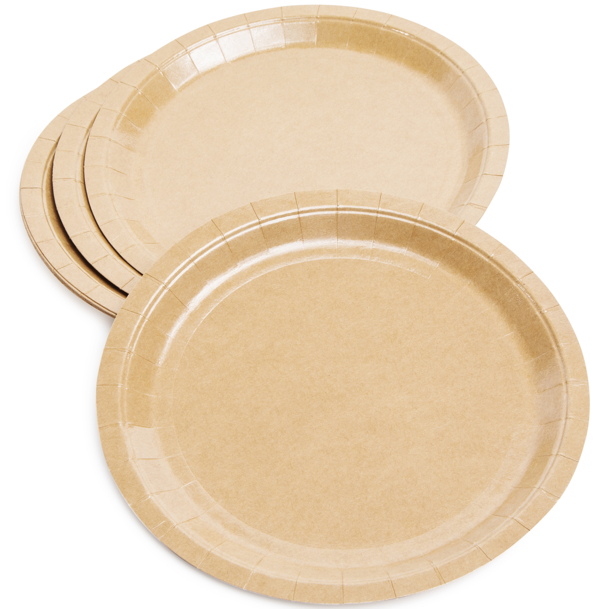 Large Round Brown Kraft Plate 8-Count