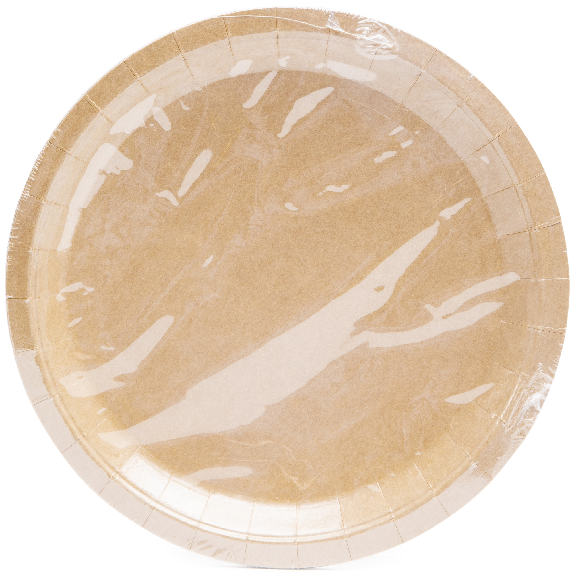 Large Round Brown Kraft Plate 8-Count