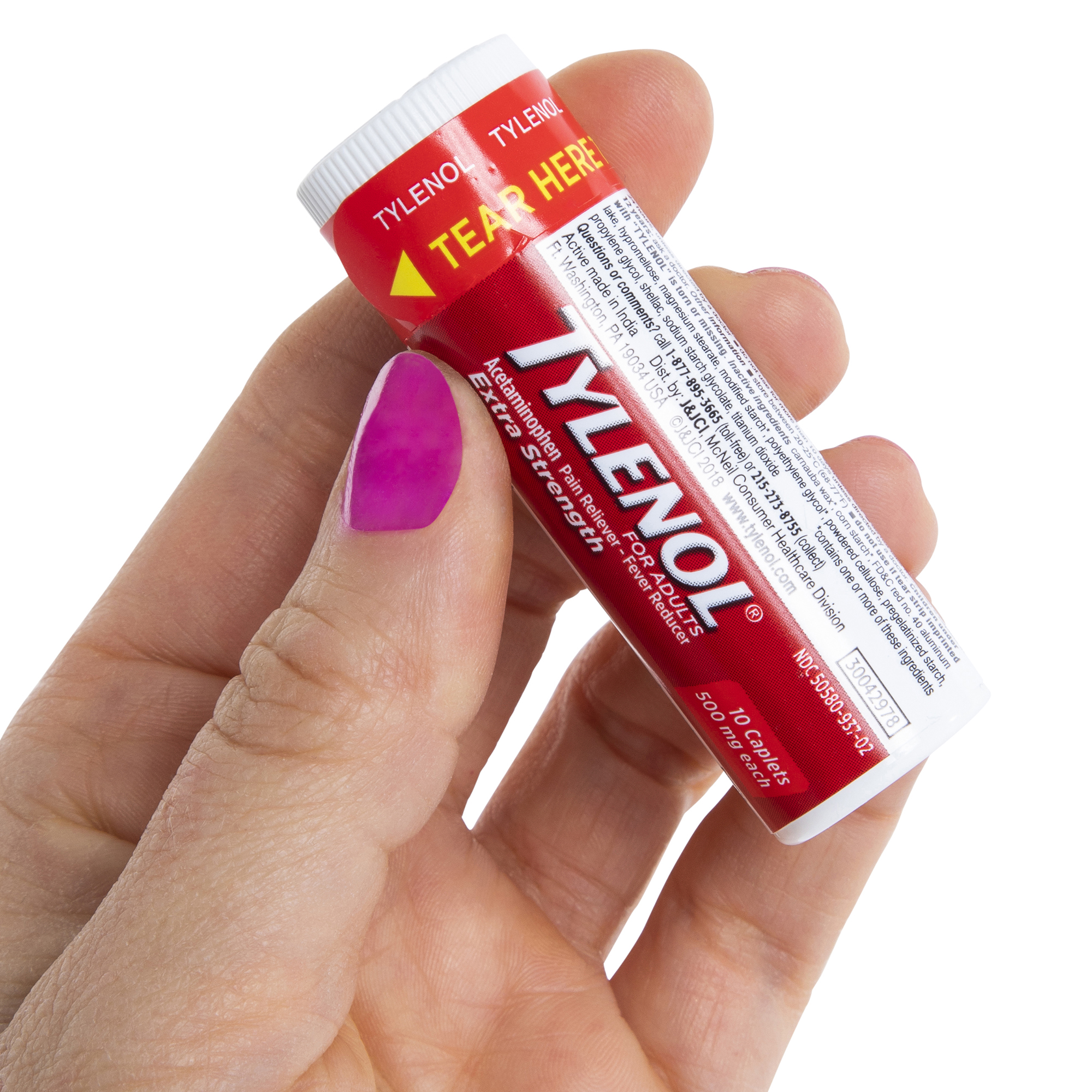 Extra Strength Tylenol® Travel Pack Acetaminophen 500Mg Caplets 10-Count