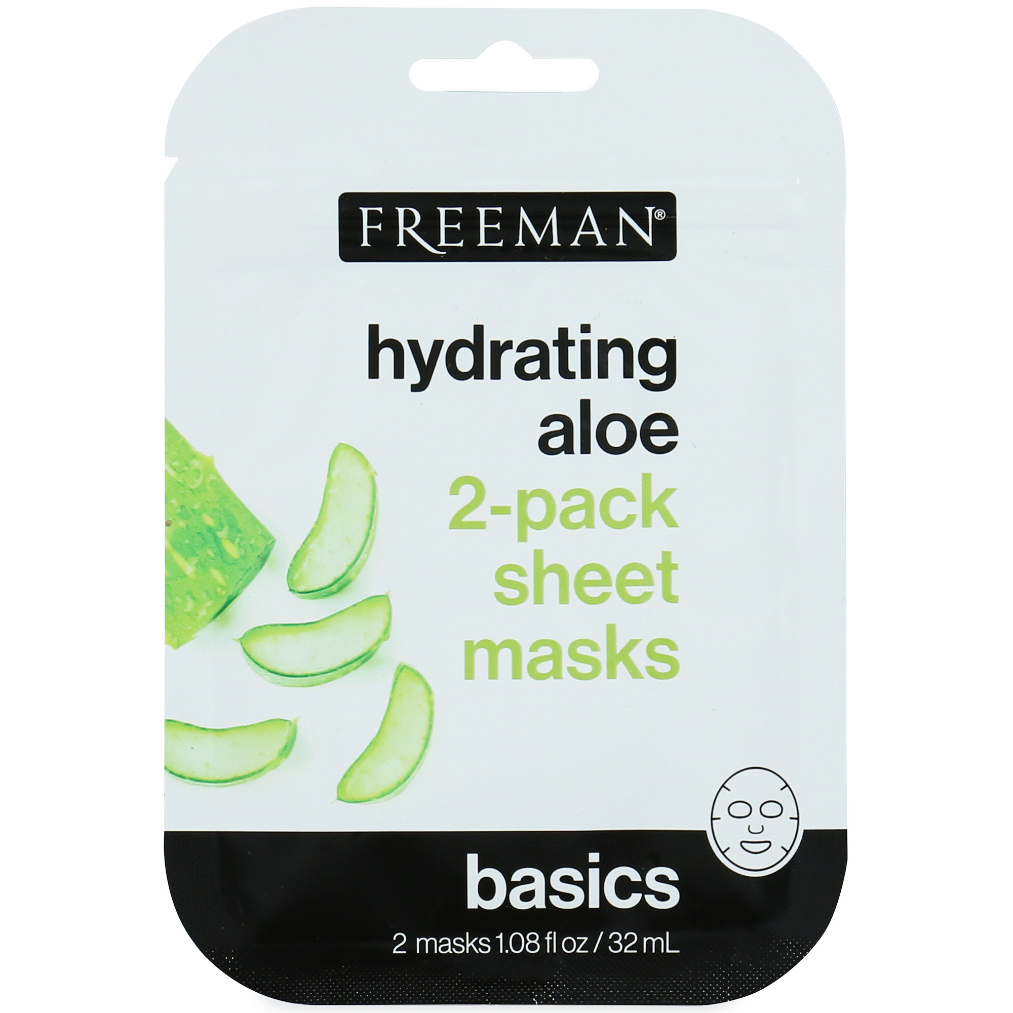 Freeman® Basics Hydrating Aloe Sheet Masks 2-Pack