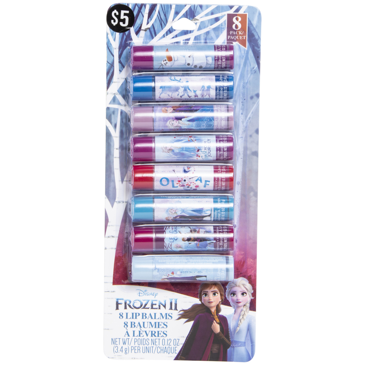 Disney Frozen 2 Flavored Lip Balm 8-Piece Set
