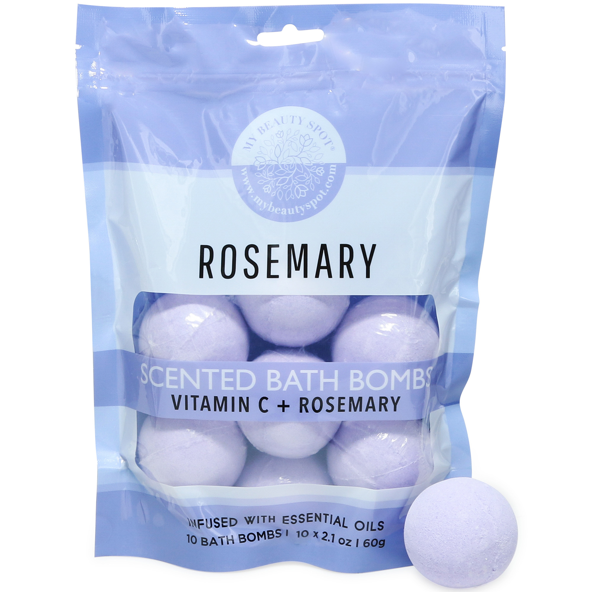 Vitamin C + Rosemary Scented Bath Bombs 10-Count