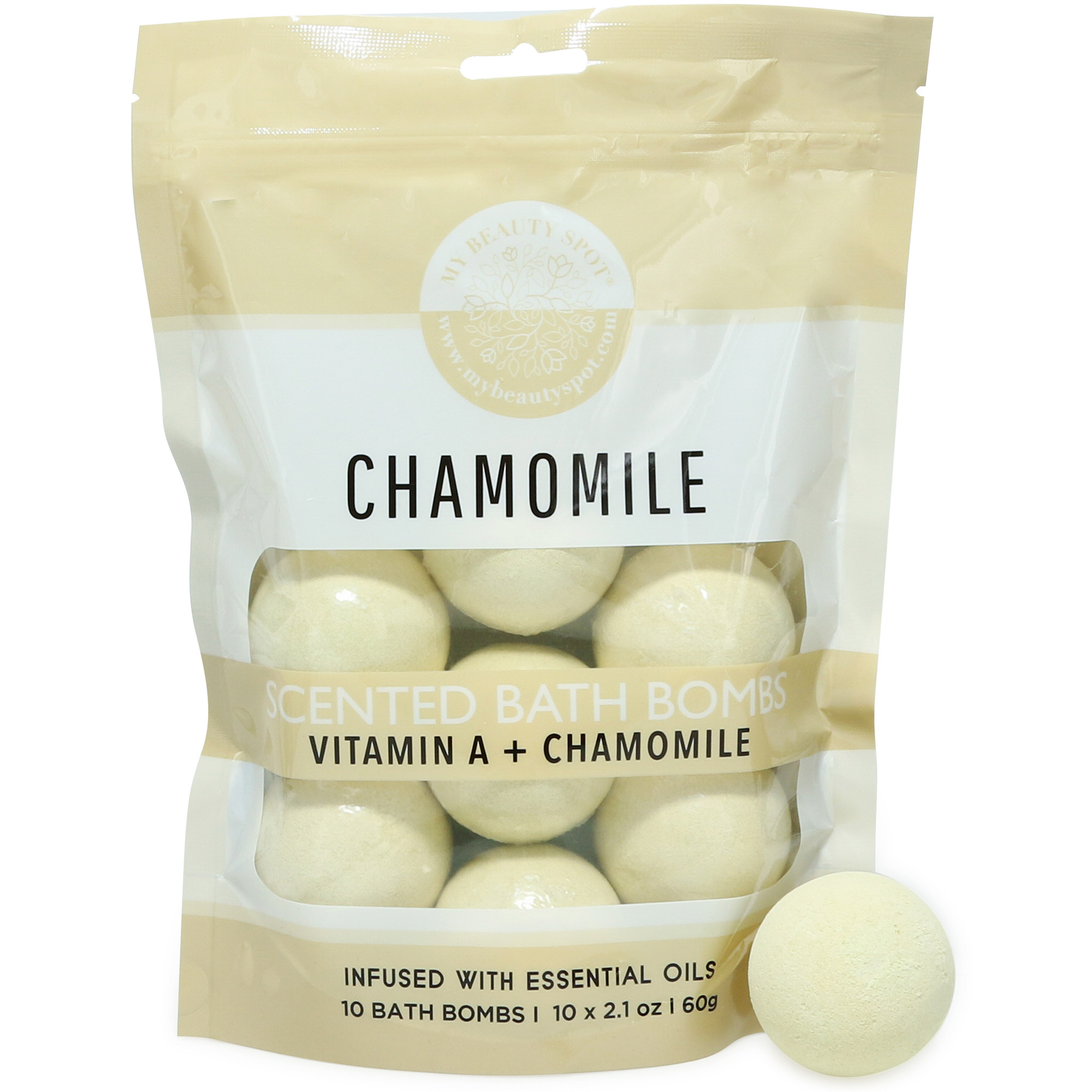 Vitamin A + Chamomile Scented Bath Bombs 10-Count