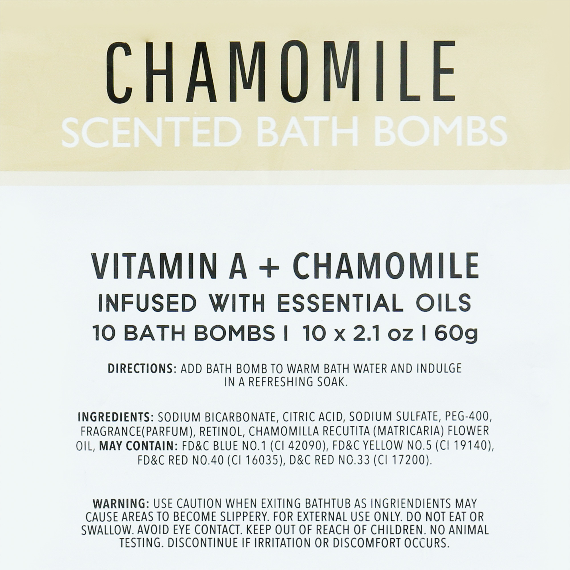 Vitamin A + Chamomile Scented Bath Bombs 10-Count