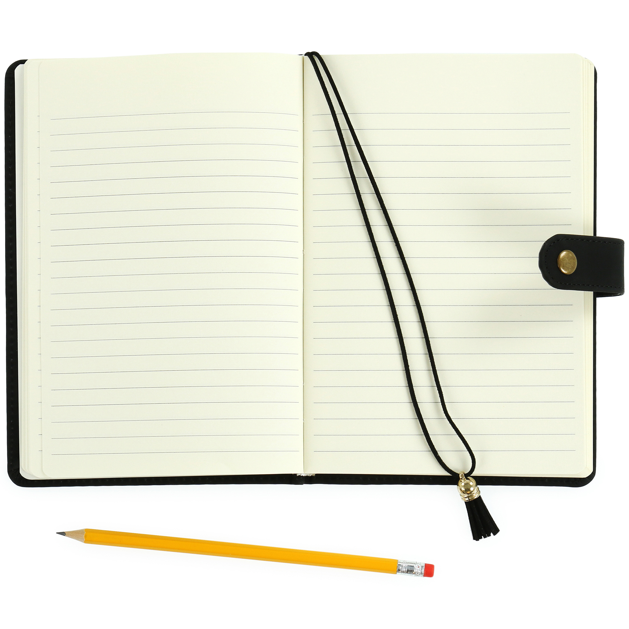 Suede Journal w/ Snap Closure & Tassel