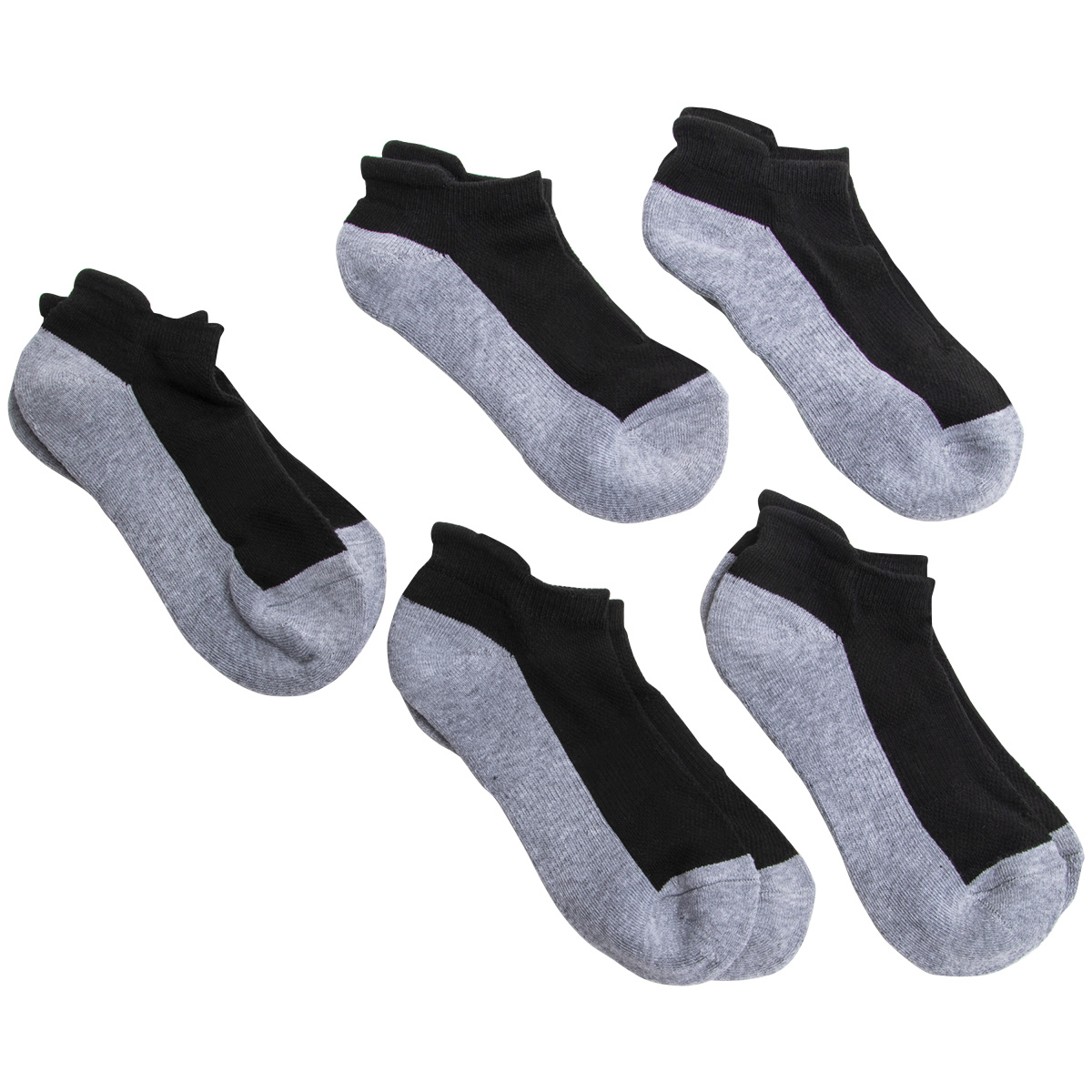 Series-8 Fitness™ Women's Low-Cut Socks Black & Gray 5-Pack