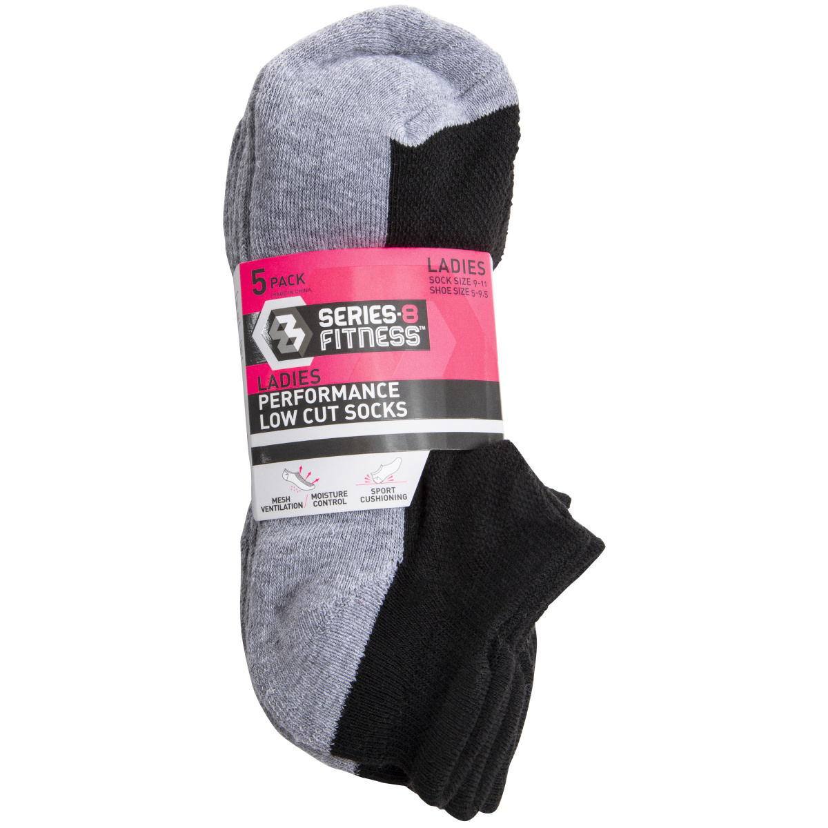 Series-8 Fitness™ Women's Low-Cut Socks 5-Pack