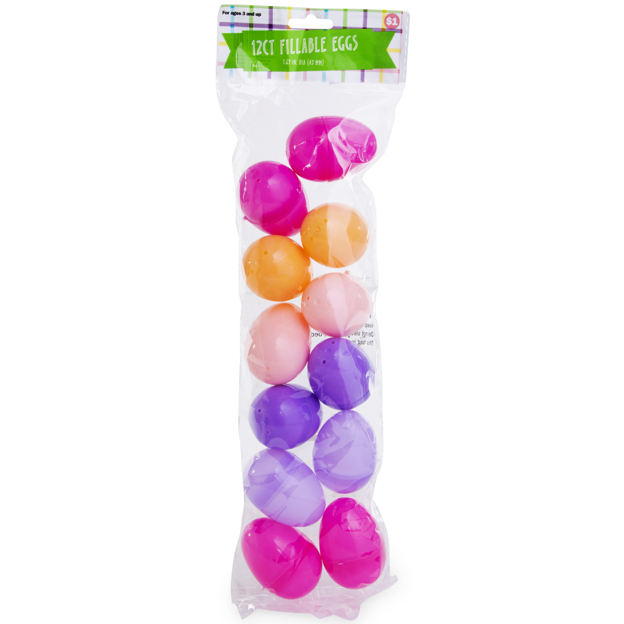 12 Fillable Easter Eggs - Pinks & Purples