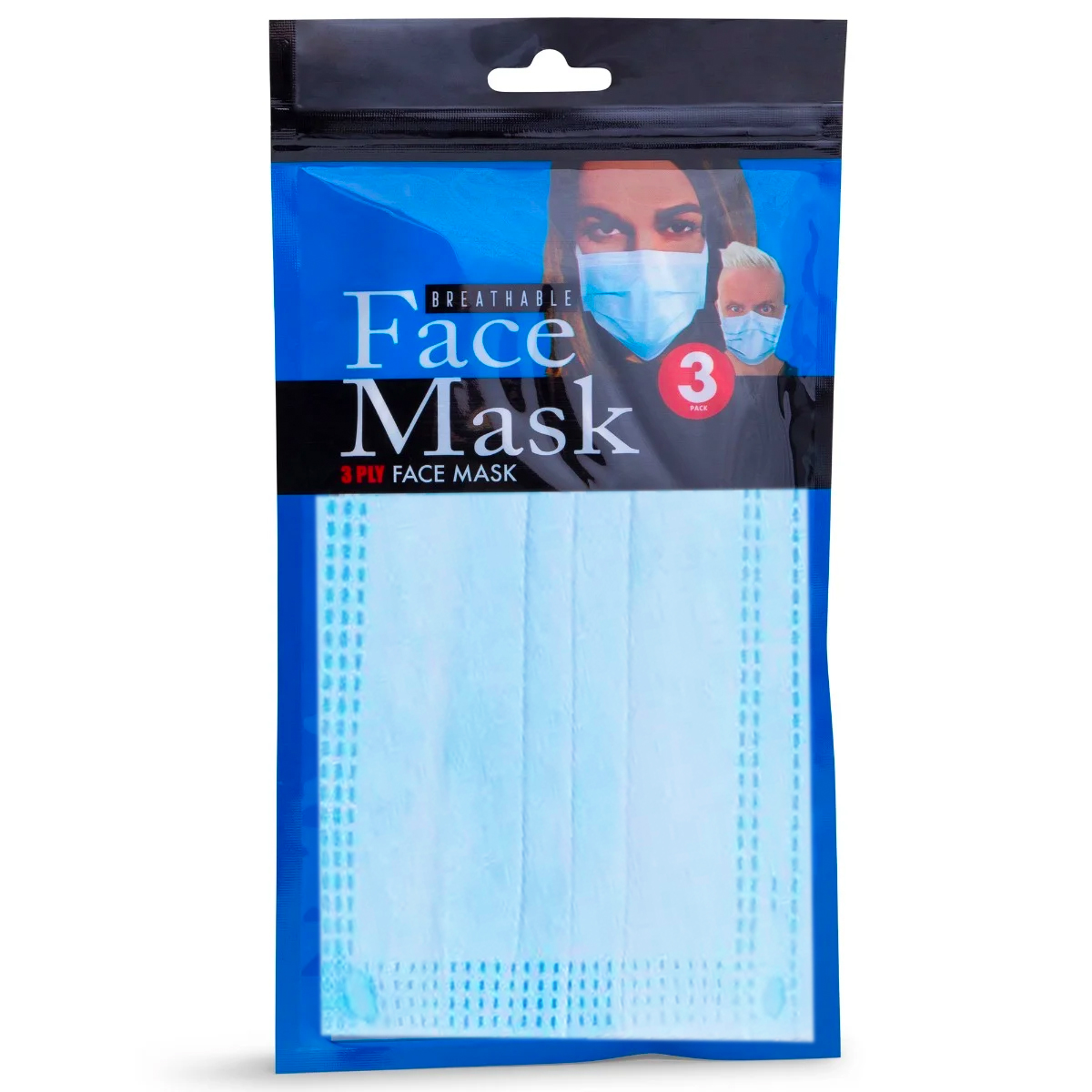 3-Ply Disposable Face Masks 3-Count