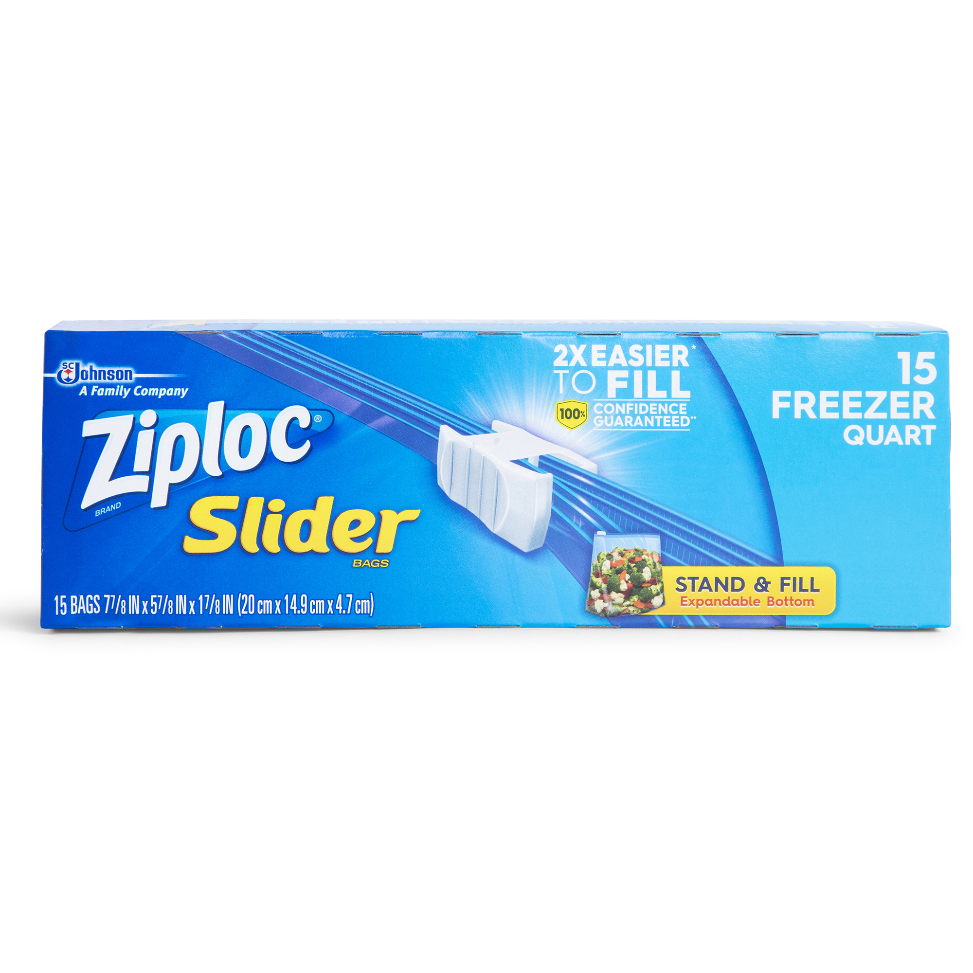 Ziploc® Slider Freezer Bags Quart 15-Count