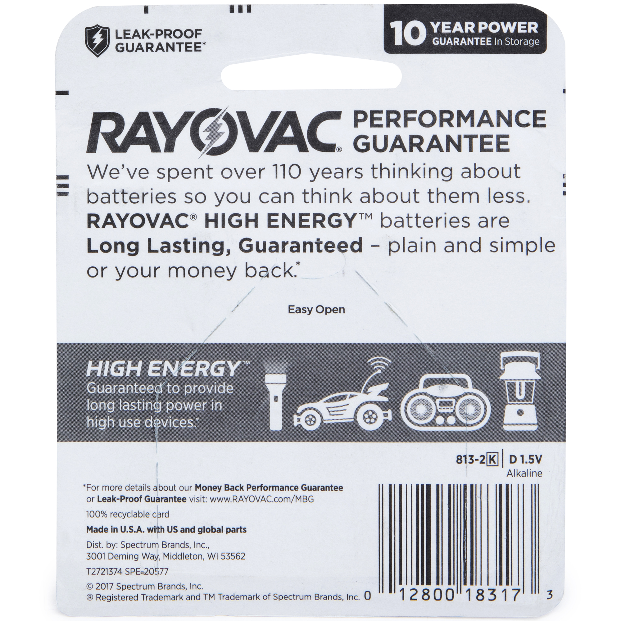 Rayovac® High Energy™ D Batteries 2-Pack