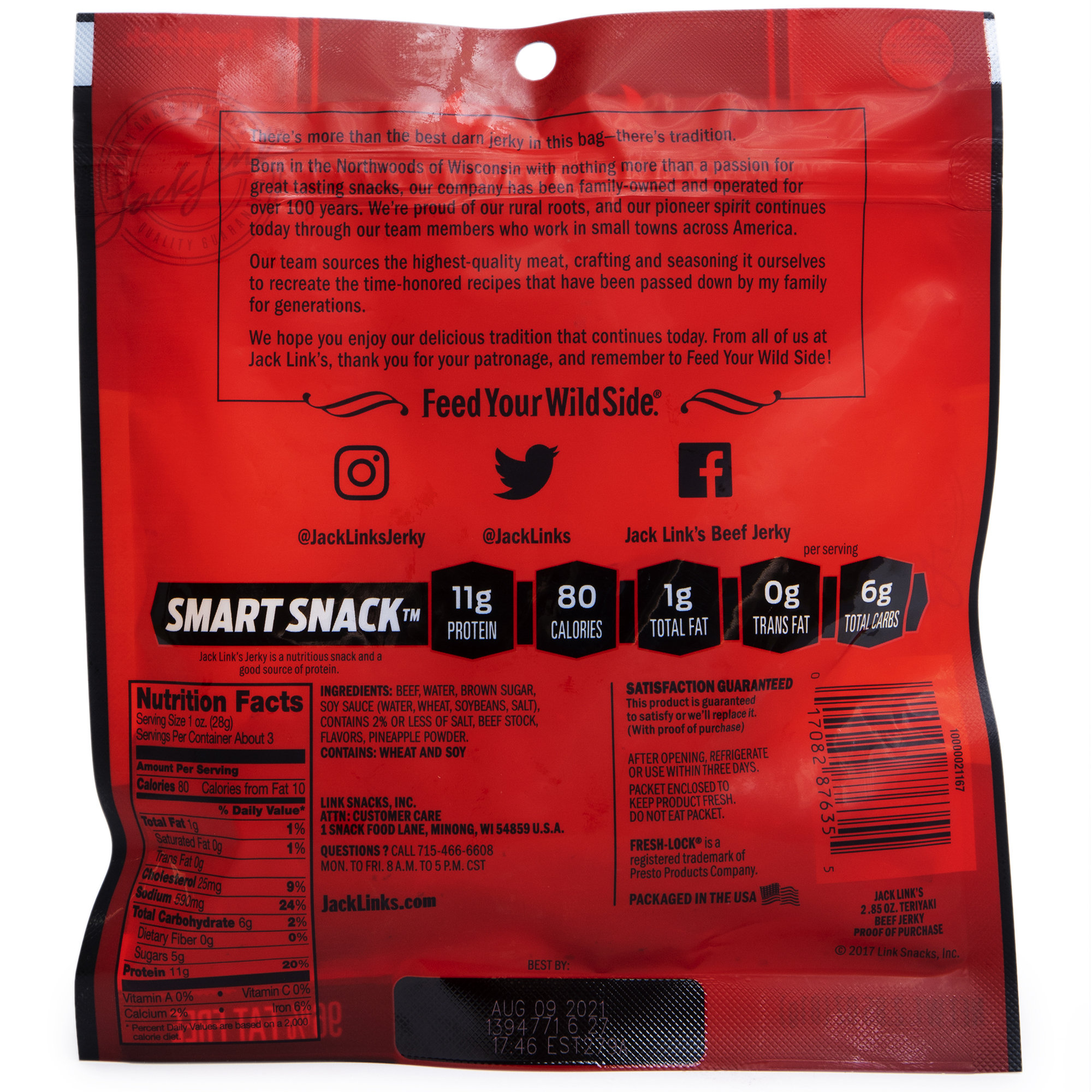 Jack Link's® Teriyaki Beef Jerky 2.85oz