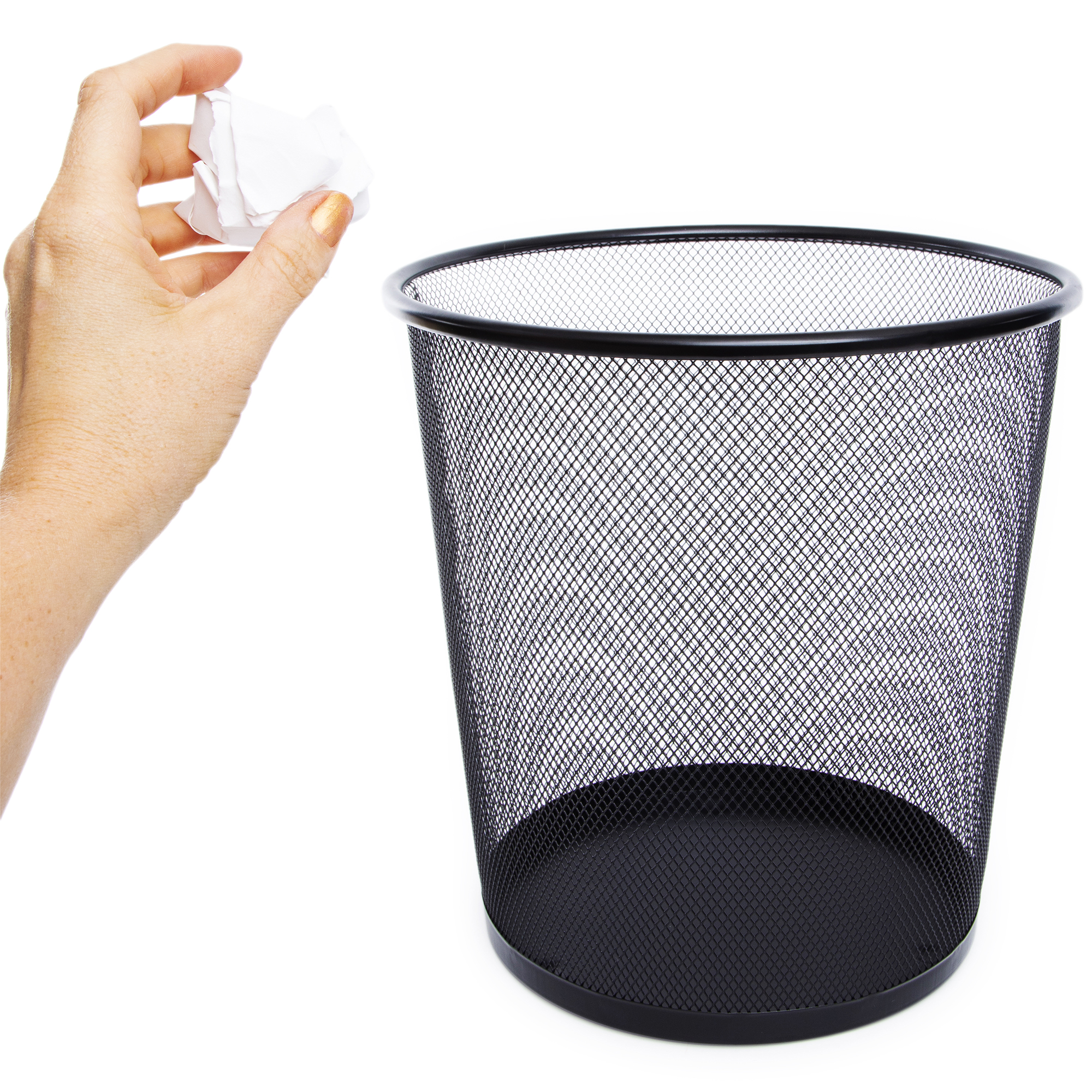 Metal Mesh Trash Can 10in x 11in