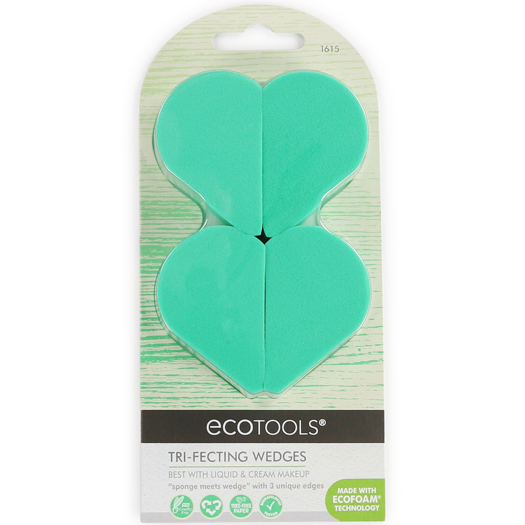 Eco-Tools® Tri-Fecting Wedges For Cream & Liquid Makeup 4-Count