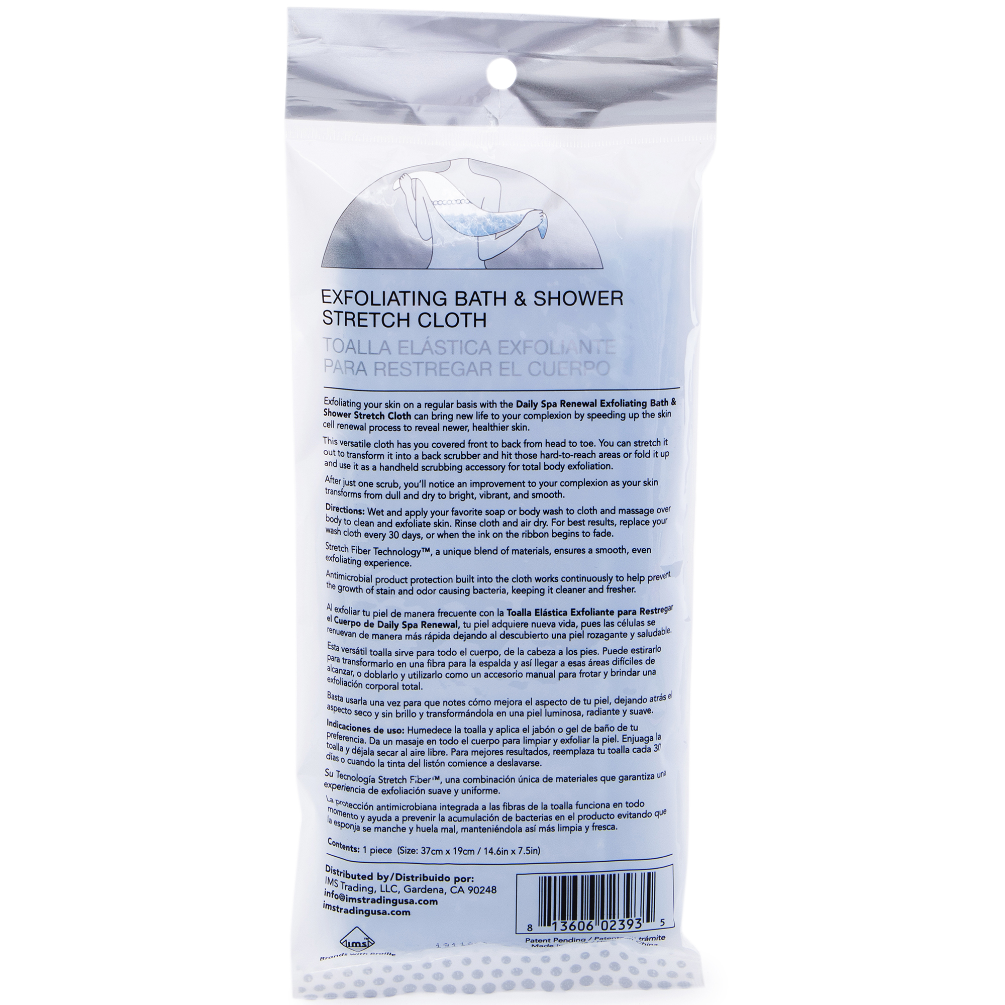 Exfoliating Bath & Shower Stretch Washcloth