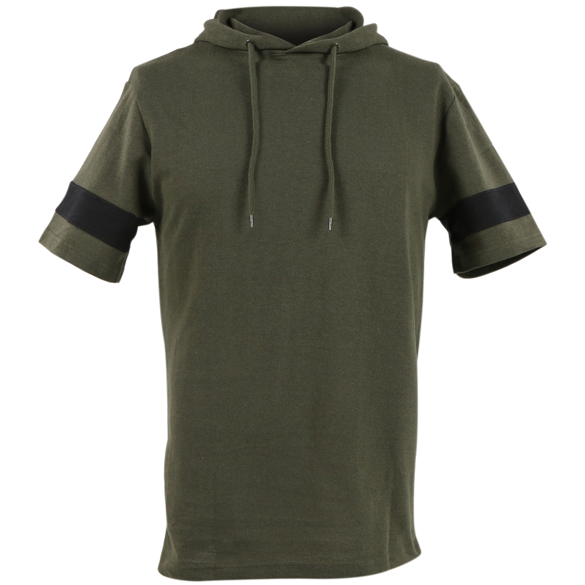 Young Men's Short Sleeve Hoodie - Olive Green