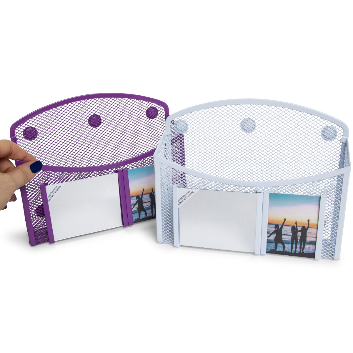 Mesh Locker Bin w/ Mirror & Photo Frame