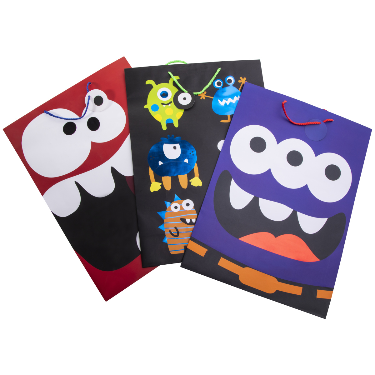 Happy Monsters Large Gift Bags 11in x 17in