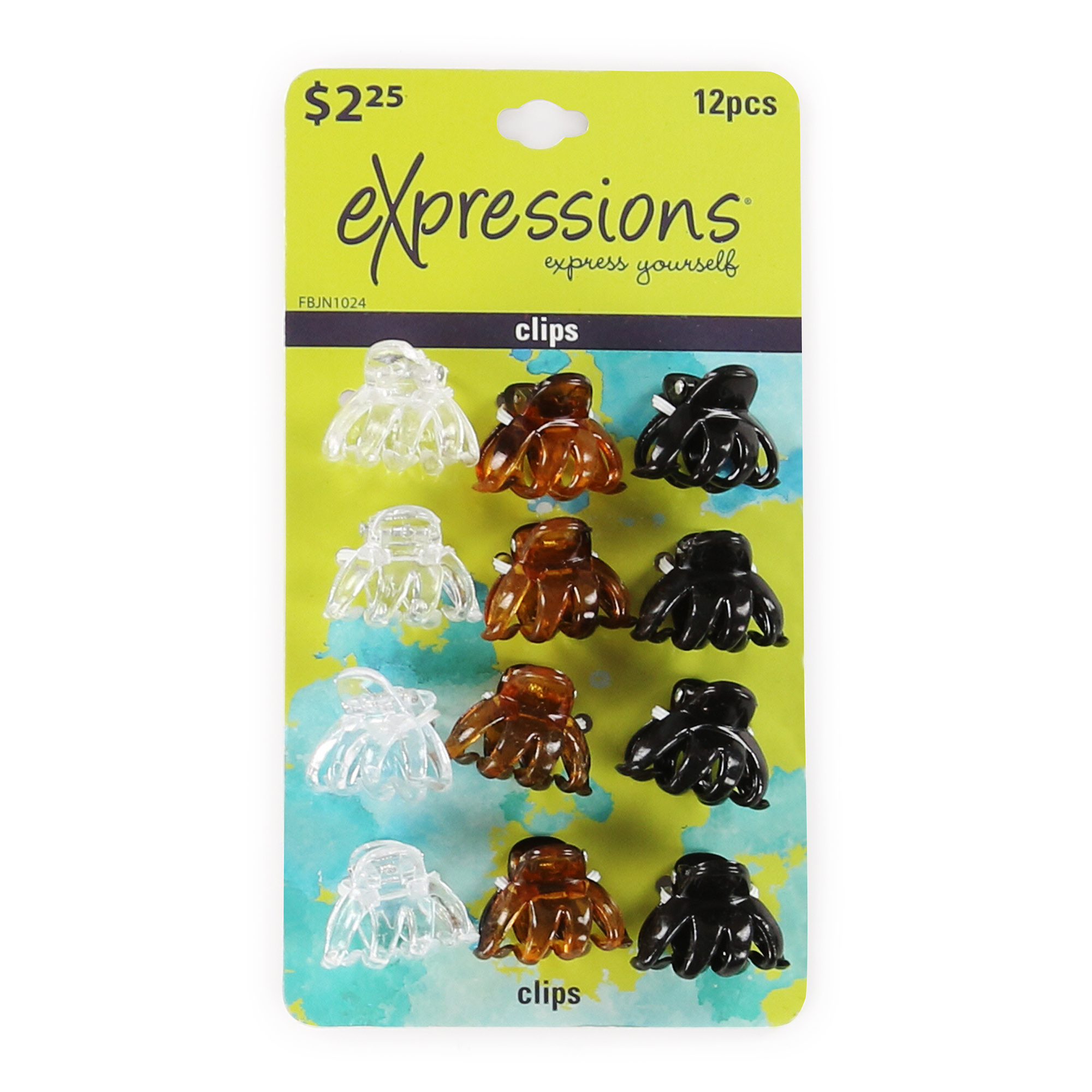 Mini Claw Hair Clips 12-Count