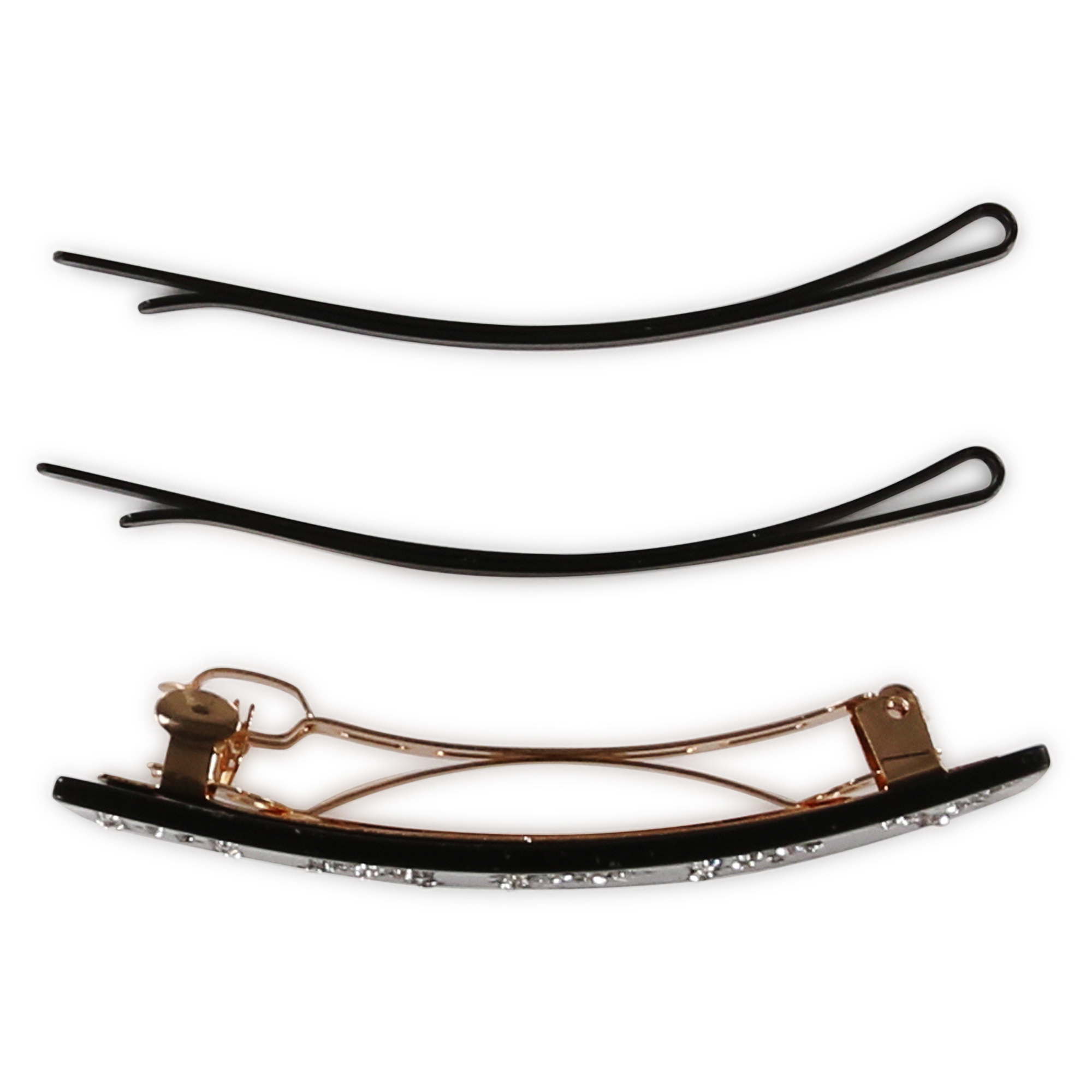 Tortoise Shell Hair Clip w/ Bling Quote 3-Piece Set