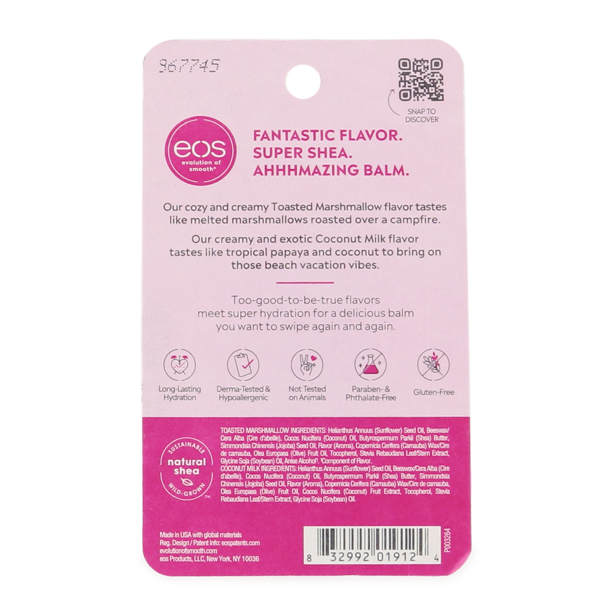 Eos® Super Soft Shea Butter Lip Balm 2-Pack Marshmallow & Coconut Milk