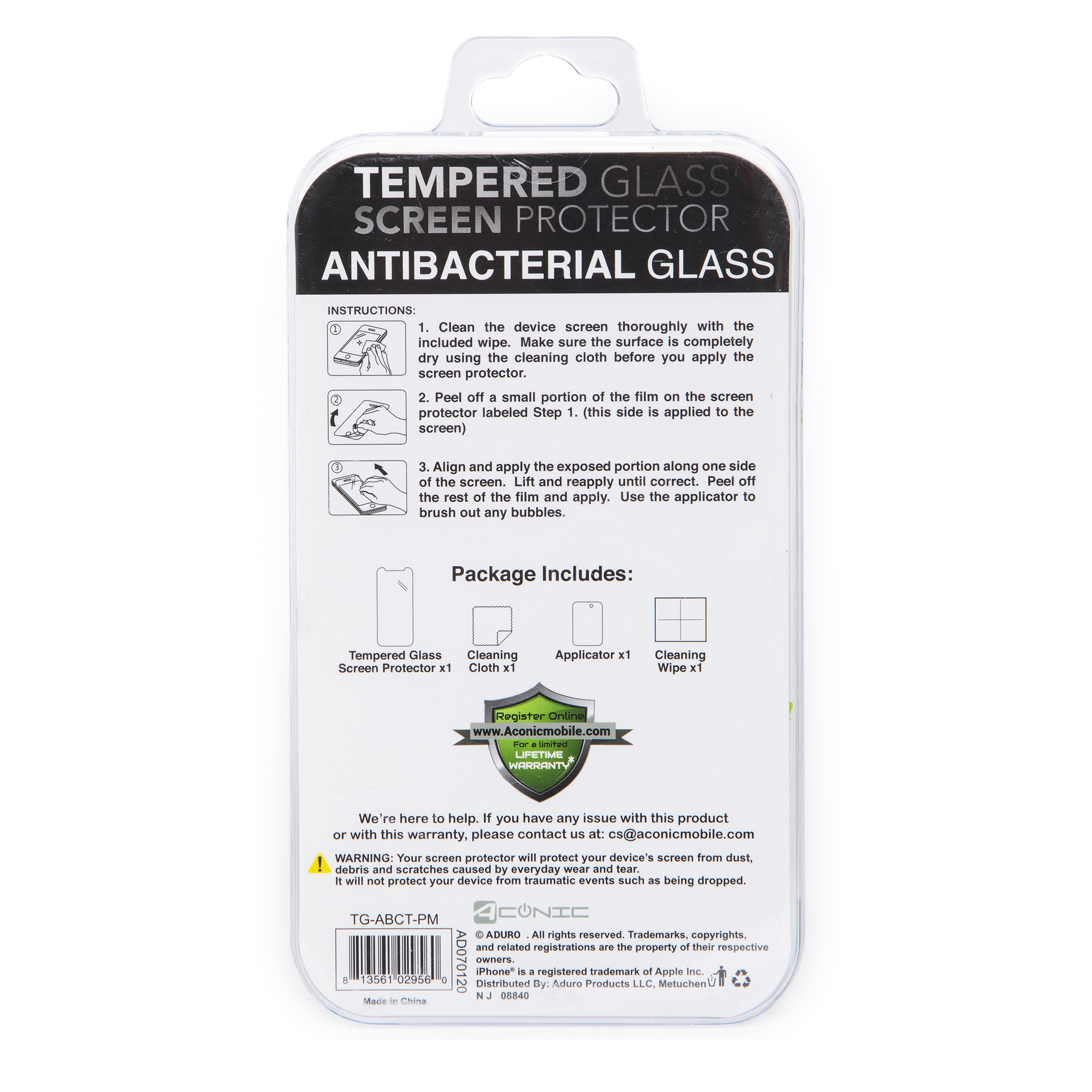 iPhone 11 Pro Max®/Xs Max® Antibacterial Tempered Glass Screen Protector
