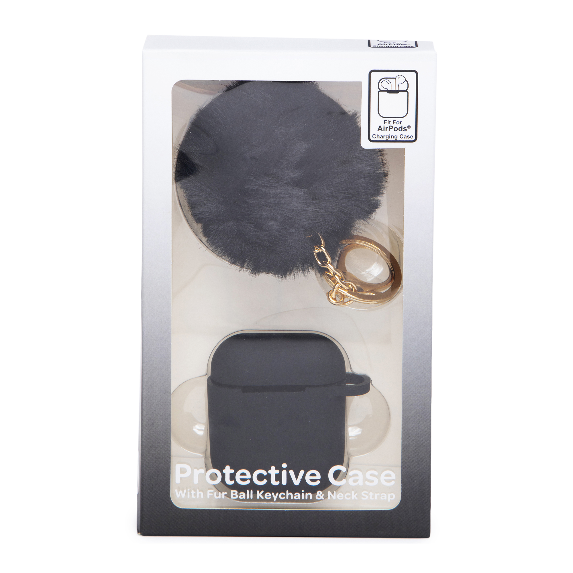 Protective Case For Apple Airpods® w/ Faux Fur Pom & Keychain