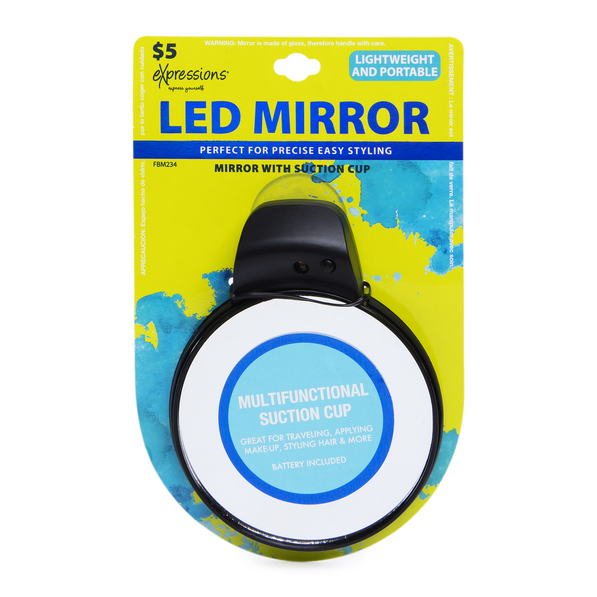 LED Ring Light Mirror w/ Suction Cup Mount