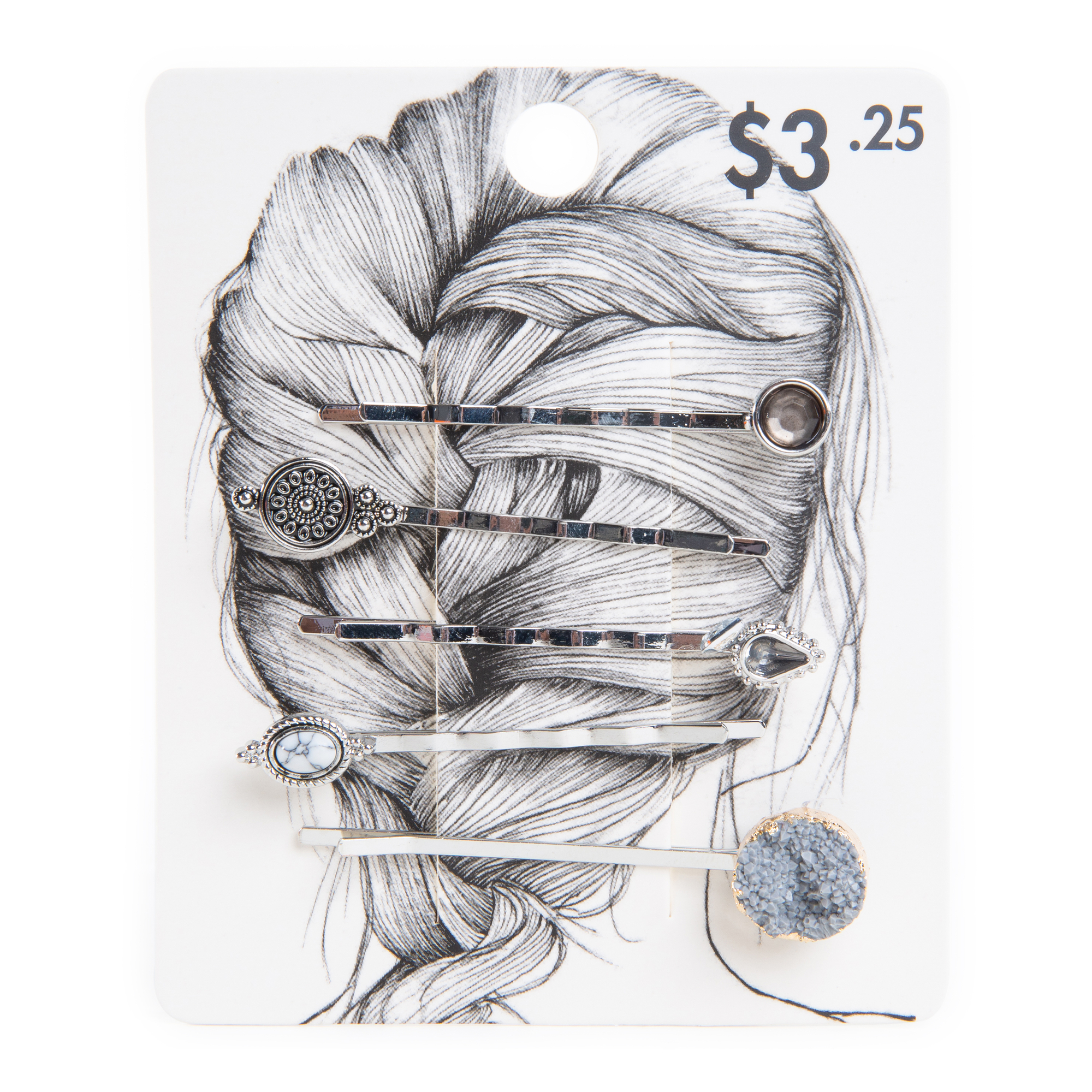 Crystal Bobby Pins 5-Count