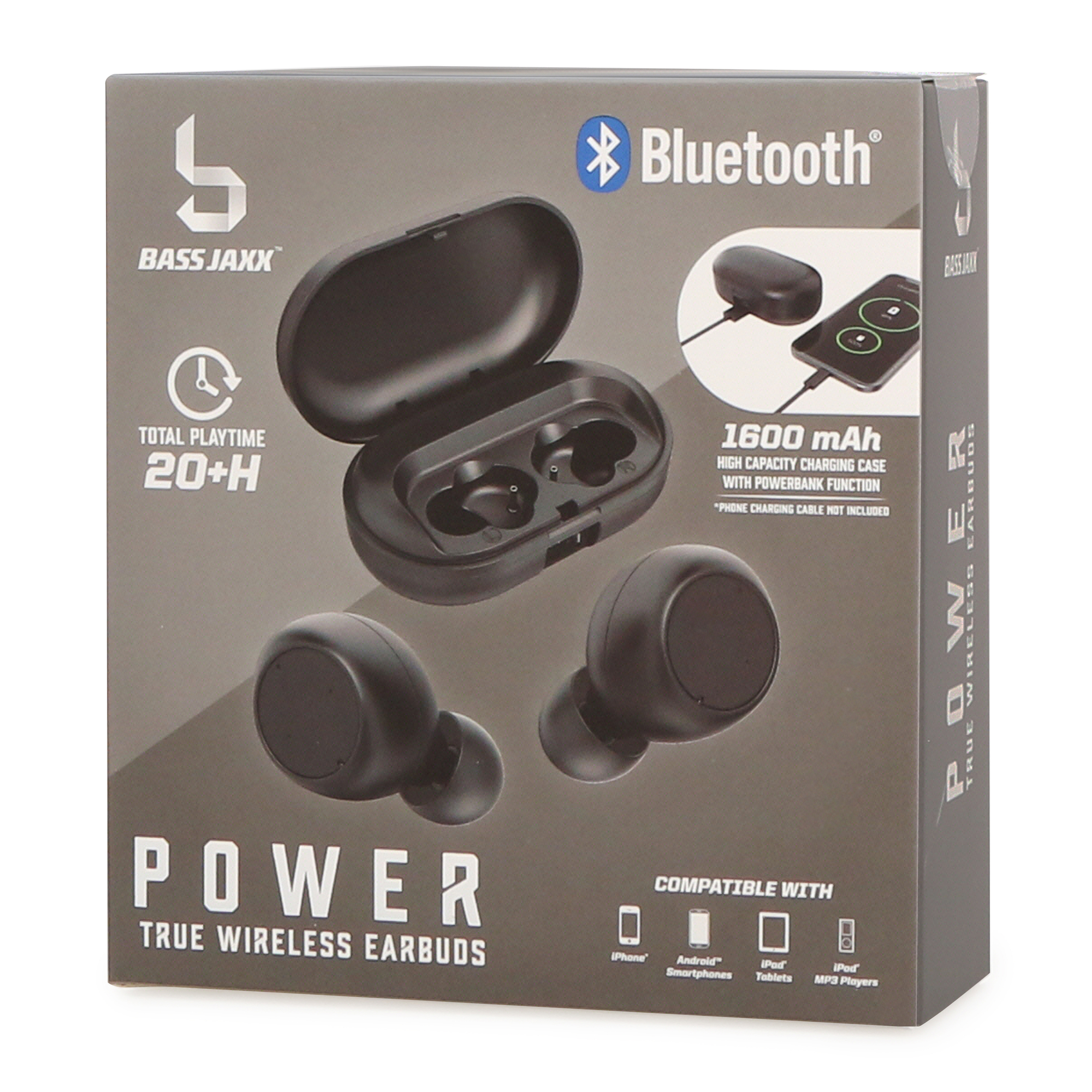 Power Bluetooth® Earbuds w/ Bank Charging Case