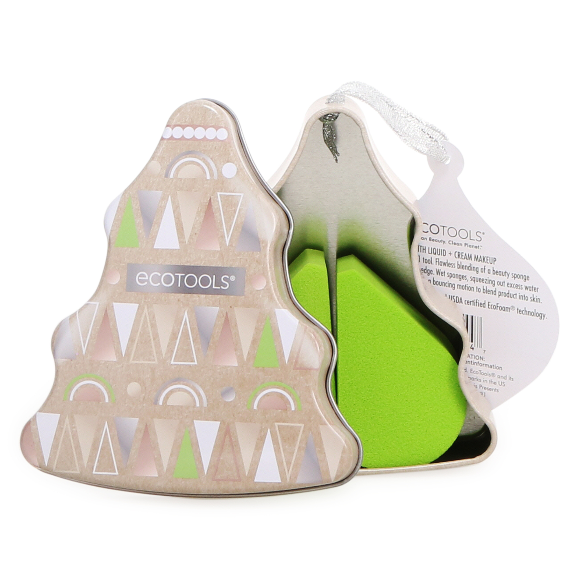 Ecotools® Plant-Based Tri-Fecting Makeup Wedges 2-Count w/ Tin