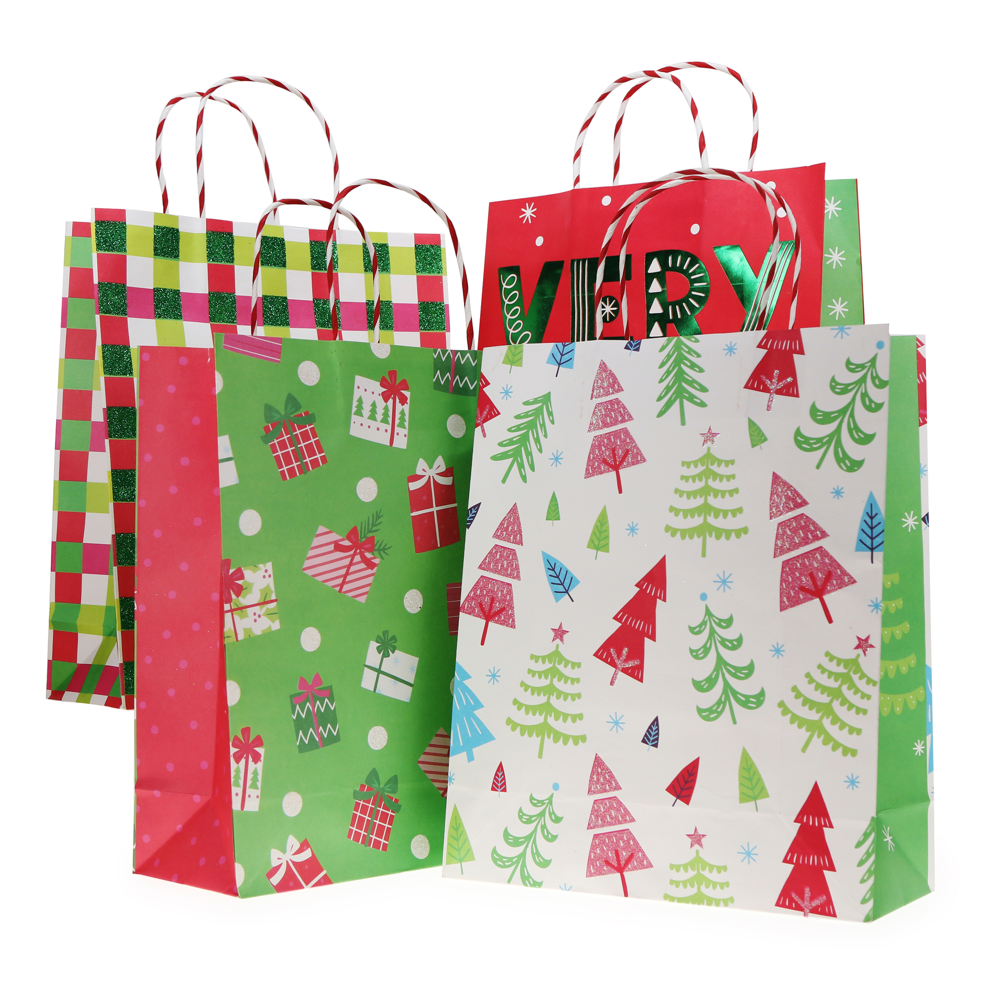 Christmas Gift Bags 4-count 10in x 12in