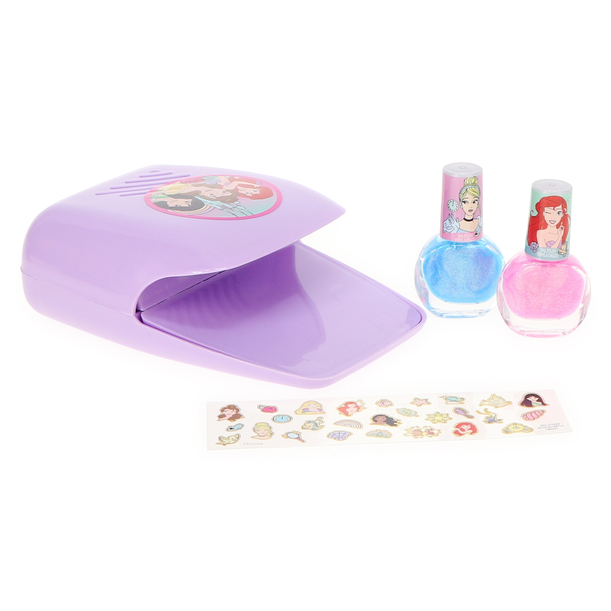 Disney Princess Nail Set w/ Nail Dryer, Polish & Stickers
