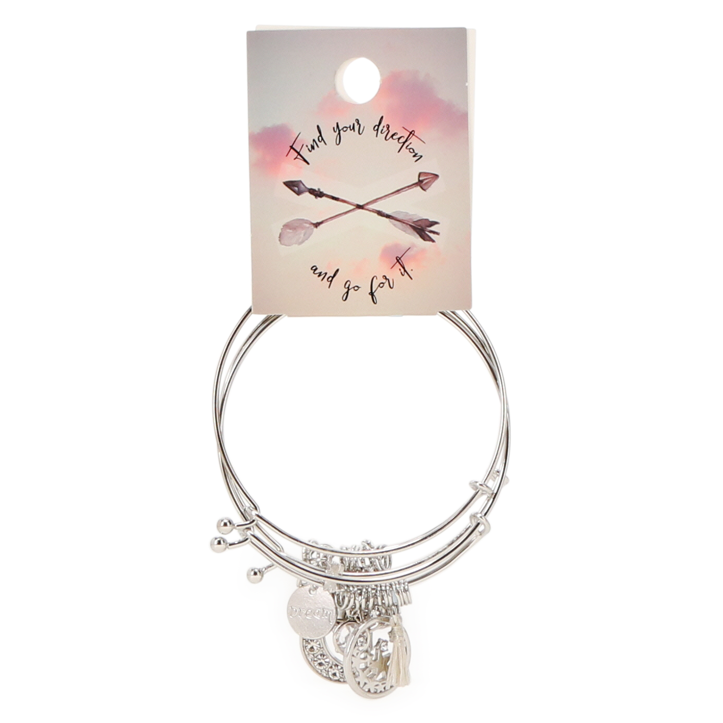 Celestial Silver Charm Bracelets 3-Count Set